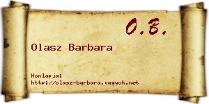 Olasz Barbara névjegykártya